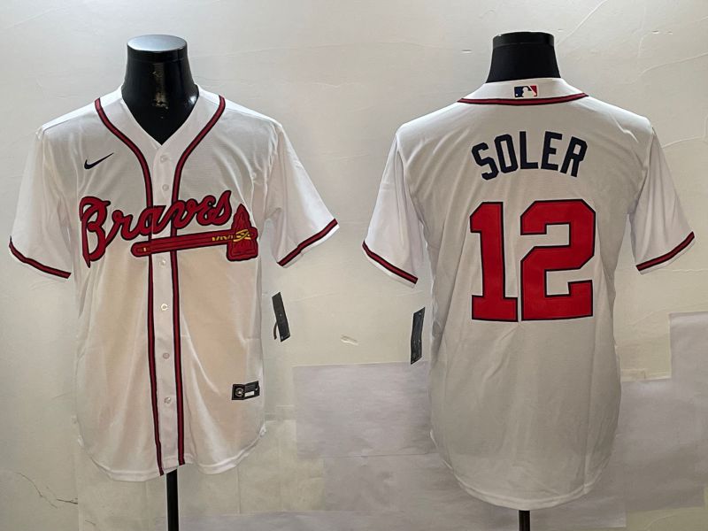 Men Atlanta Braves 12 Soler White Game 2024 Nike MLB Jersey style 3